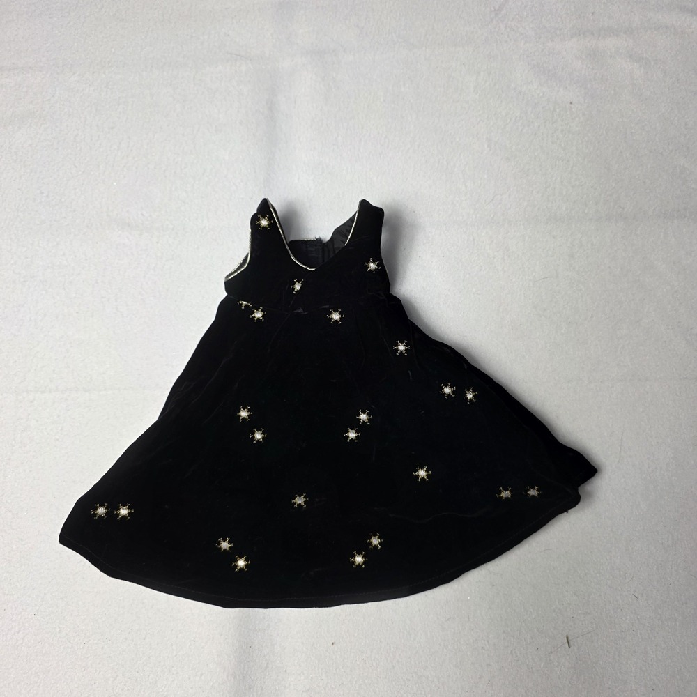 American Girl Doll Pleasant Company snowflake jumper dress black